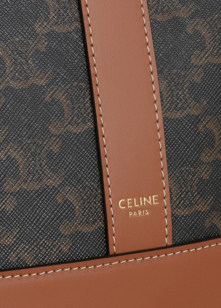 

Небольшое ведро из канвы Triomphe и телячьей кожи. Celine, бежевый