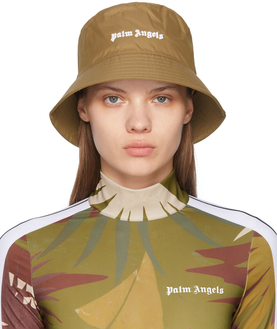 

Классическая панама цвета хаки с логотипом Palm Angels