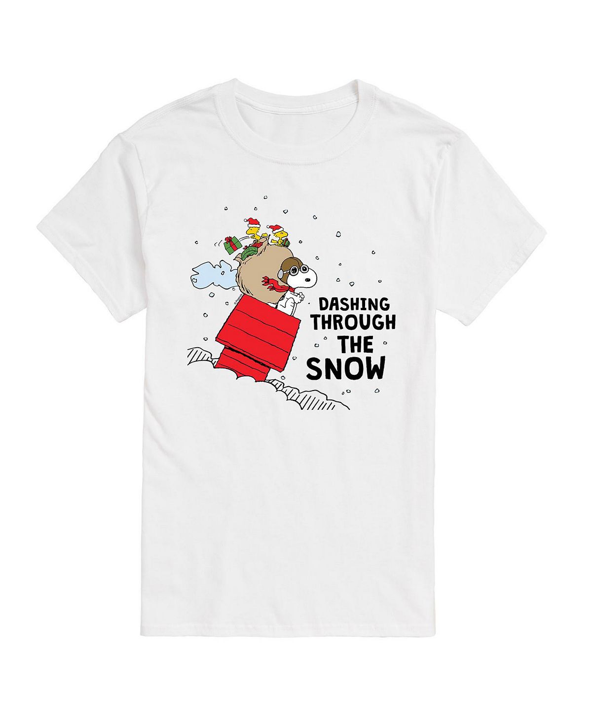 Мужская футболка с коротким рукавом peanuts dashing through snow AIRWAVES, белый