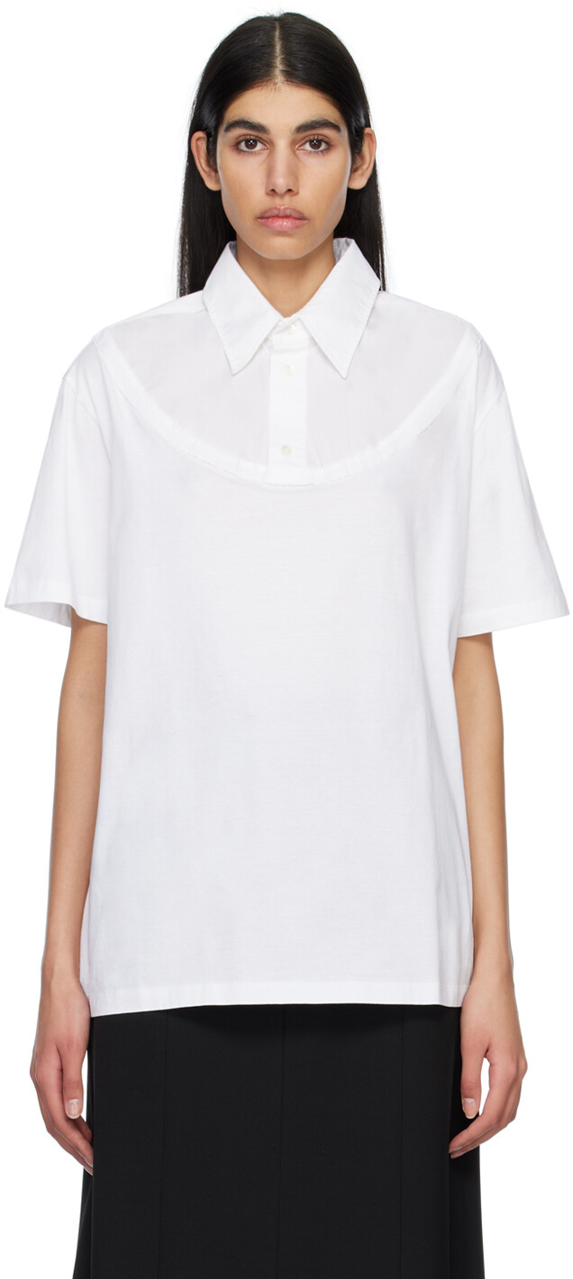 

Белая рубашка со вставками MM6 Maison Margiela