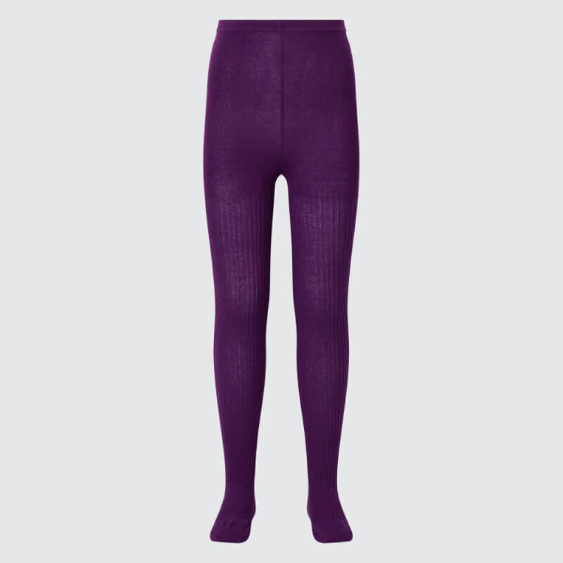 

Колготки Uniqlo Girls Ribbed Tights, фиолетовый