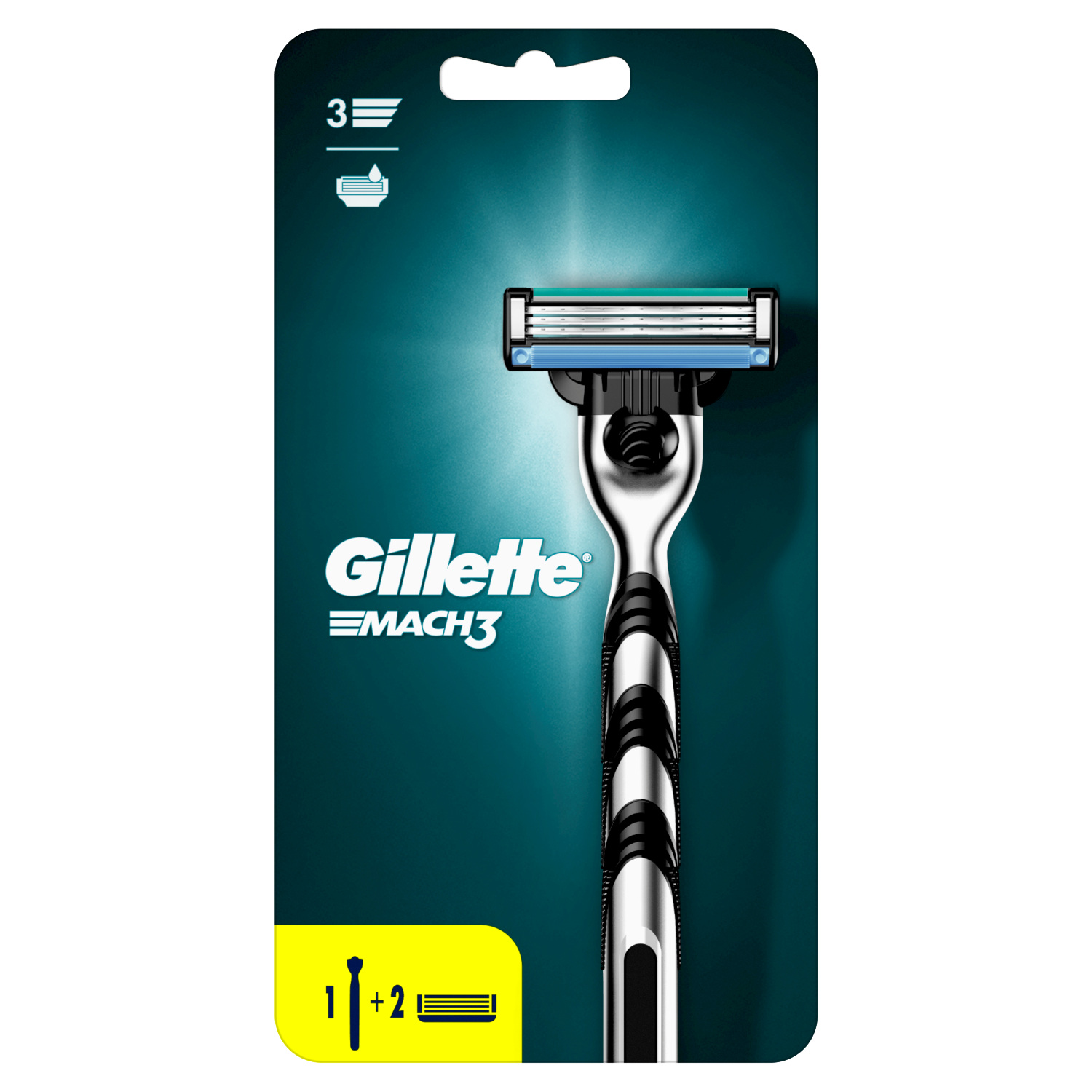 Gillette Mach3 набор: мужская бритвенная ручка, 1 шт + сменные лезвия, 2  шт/1 уп. – заказать по выгодной цене из-за рубежа в «CDEK.Shopping»