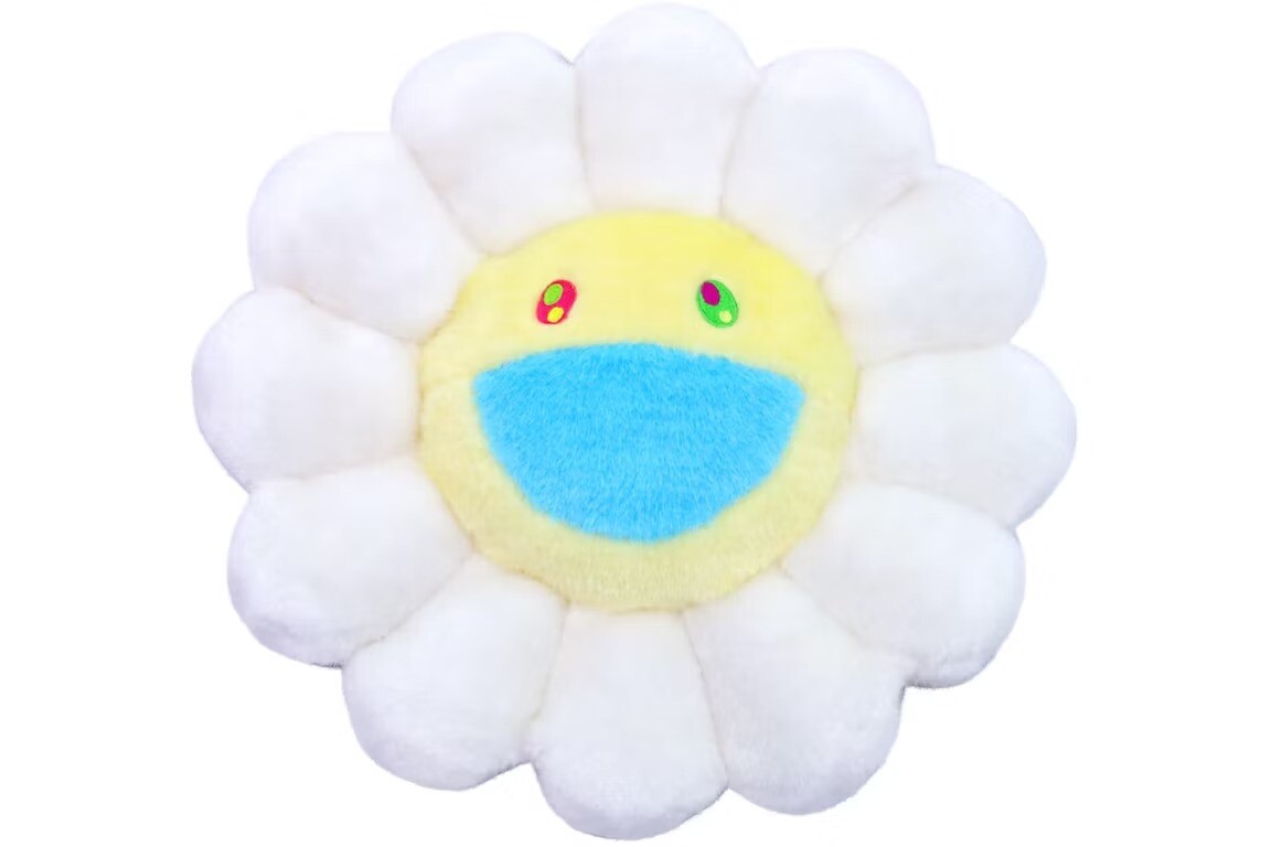 

Мягкая плюшевая фигурка Takashi Murakami Flower, 30 см, белый/желтый/голубой