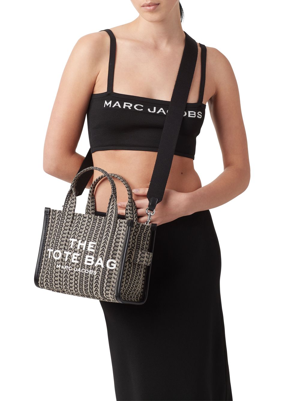 Жаккардовая маленькая сумка-тоут Marc Jacobs, бежевый поясная сумка marc jacobs the черный