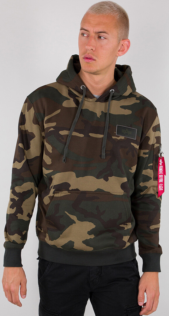 

Балахон Alpha Industries Back Print Camo, камуфляжный, Черный