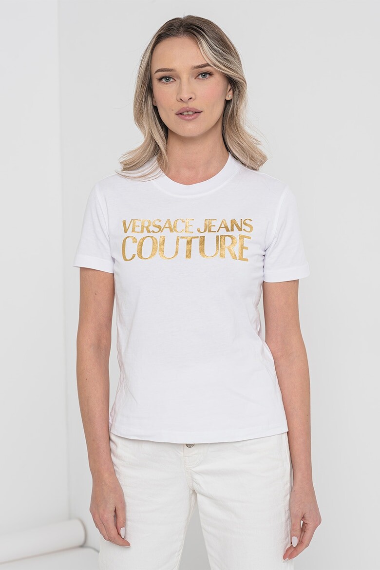 

Хлопковая футболка с логотипом Versace Jeans Couture, желтый