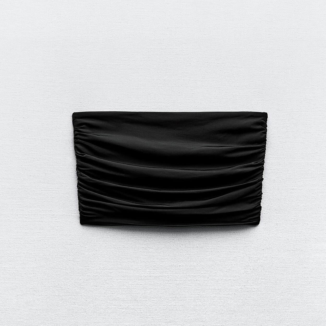 Кроп топ Zara Gathered Polyamide, черный