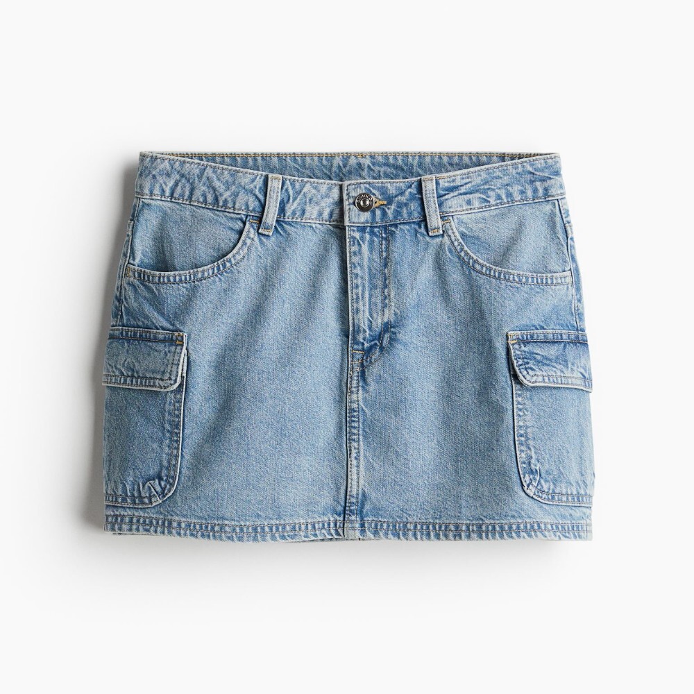 

Юбка H&M Twill Cargo Mini, голубой