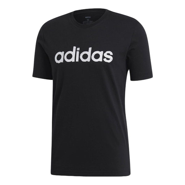 Футболка Adidas Alphabet Logo Printing Round Neck Casual Short Sleeve Black, Черный casual women long sleeve o neck top