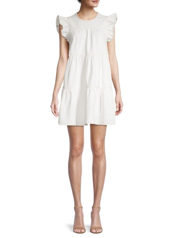 

Платье Enza Flutter Babydoll Jacquie The Label, белый