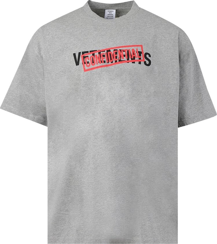 

Футболка Vetements Confidential Logo T-Shirt 'Grey Melange', серый