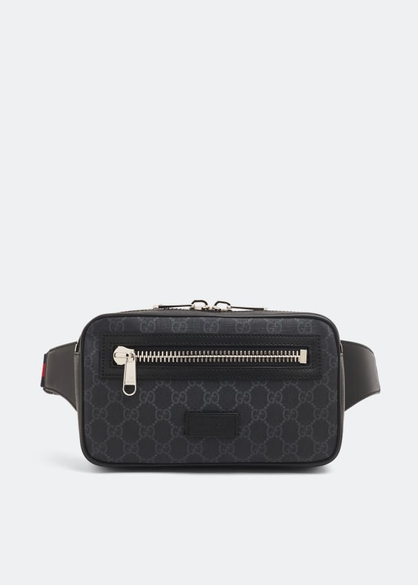 Ремень GUCCI GG Supreme belt bag, черный сумка кросс боди gucci gg supreme черный
