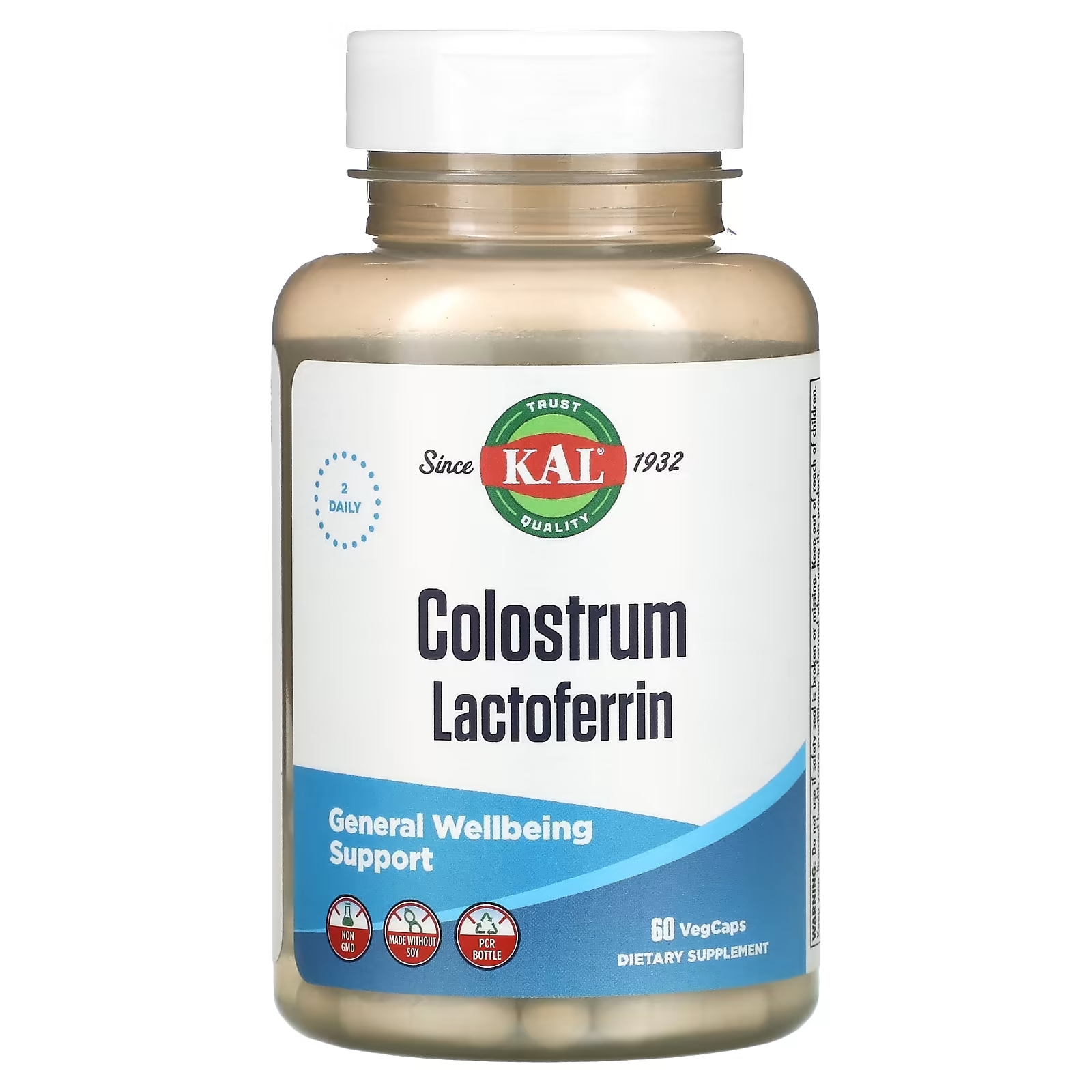 Молозиво Лактоферрин KAL, 60 вегетарианских капсул kal пробиотик ацидофилус 4 250 вегетарианских капсул