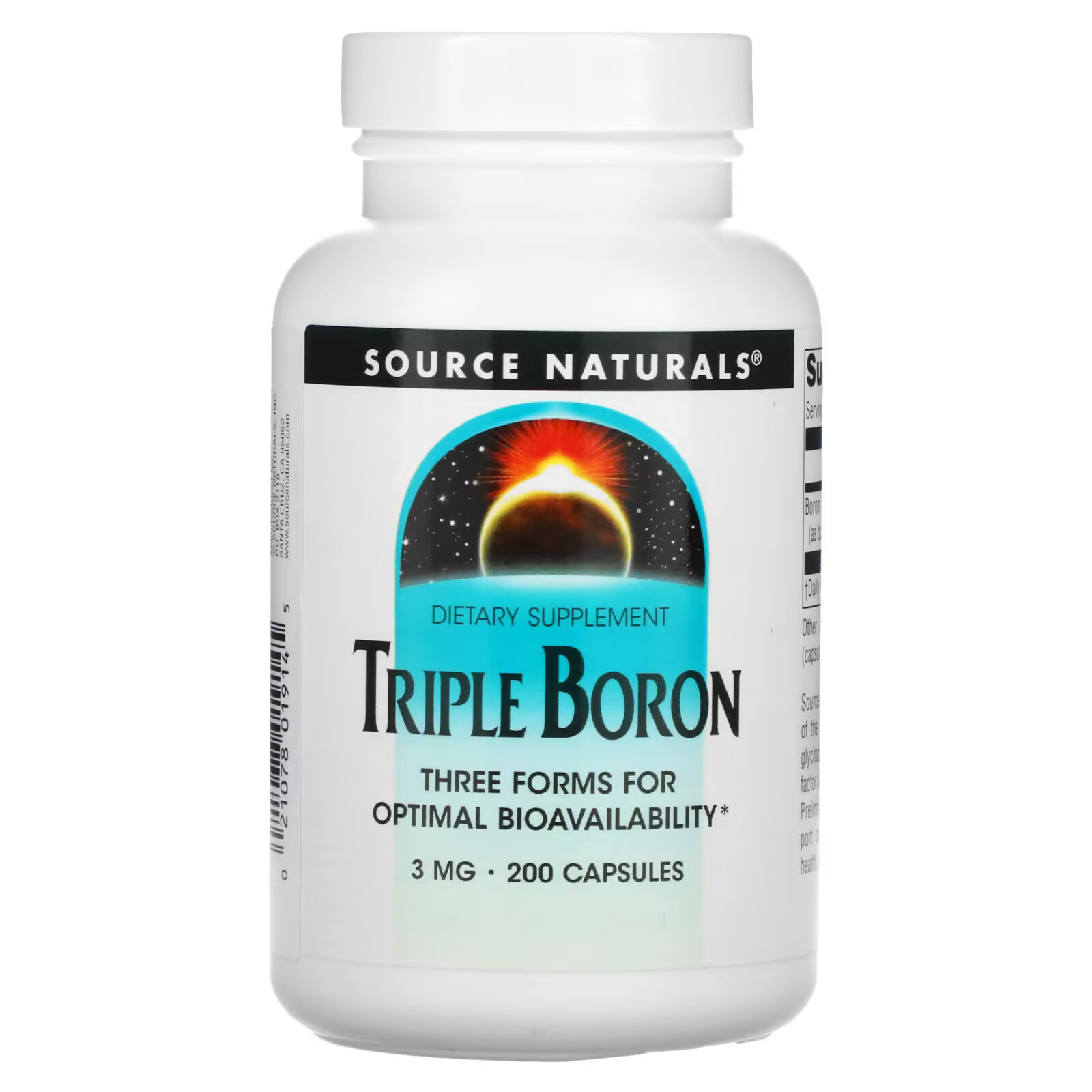 активированный кверцетин 200 капсул source naturals Source Naturals, Triple Boron, 3 мг, 200 капсул