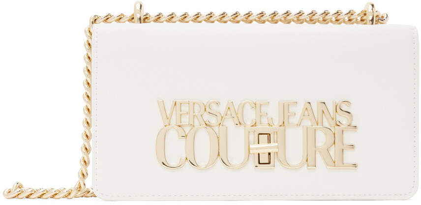 

Белая сумка через плечо с замком Versace Jeans Couture