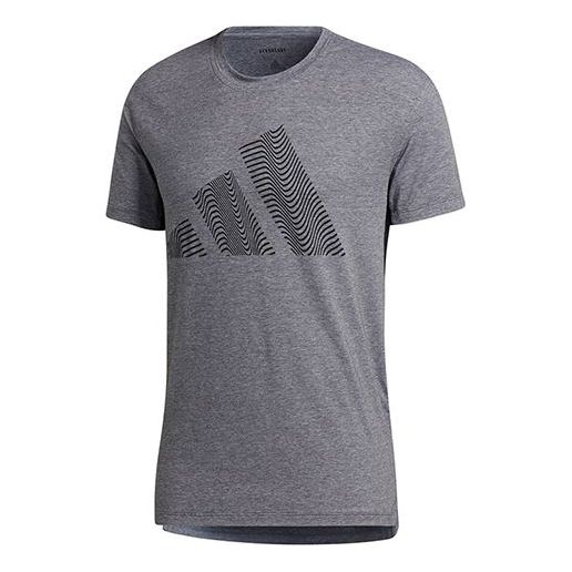 Футболка Adidas Three-Bar Tee logo Printing Short Sleeve Black, Черный