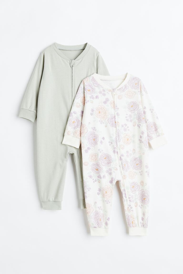 

2 пары пижам из хлопка с рисунком H&M, белый/розы