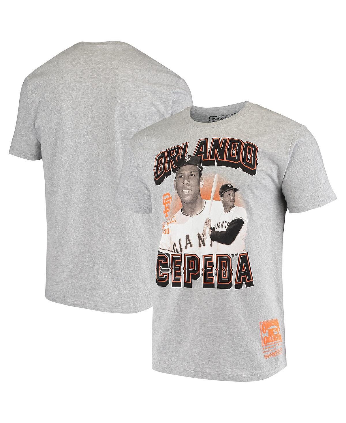 

Мужская футболка orlando cepeda grey san francisco giants с именем и номером Mitchell & Ness, серый