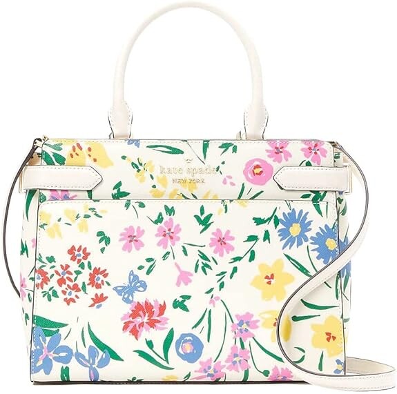 

Кошелек-саквояж Kate Spade New York Staci среднего размера из сафьяновой кожи, кремовый мульти