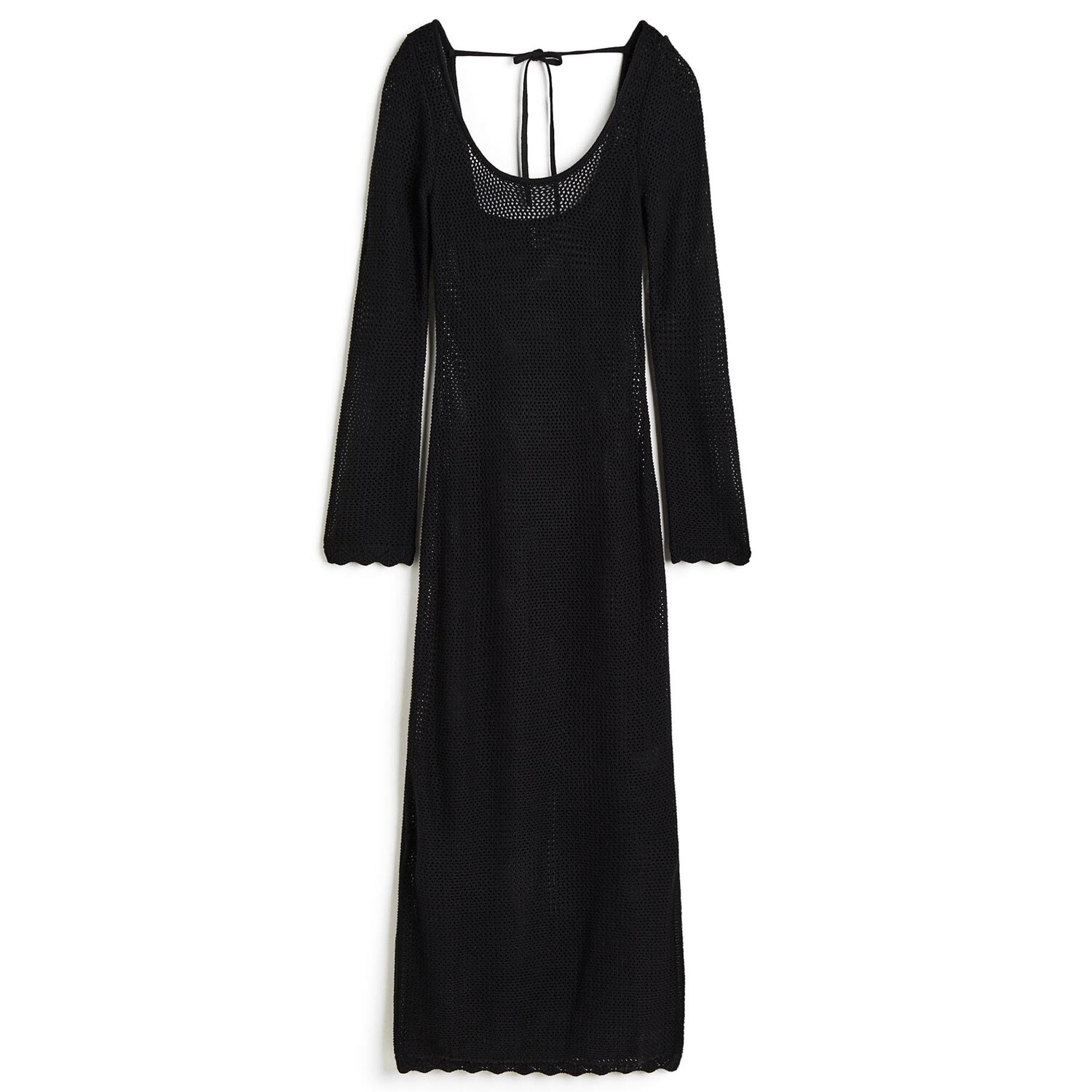

Платье H&M Tie-detail Hole-knit, черный