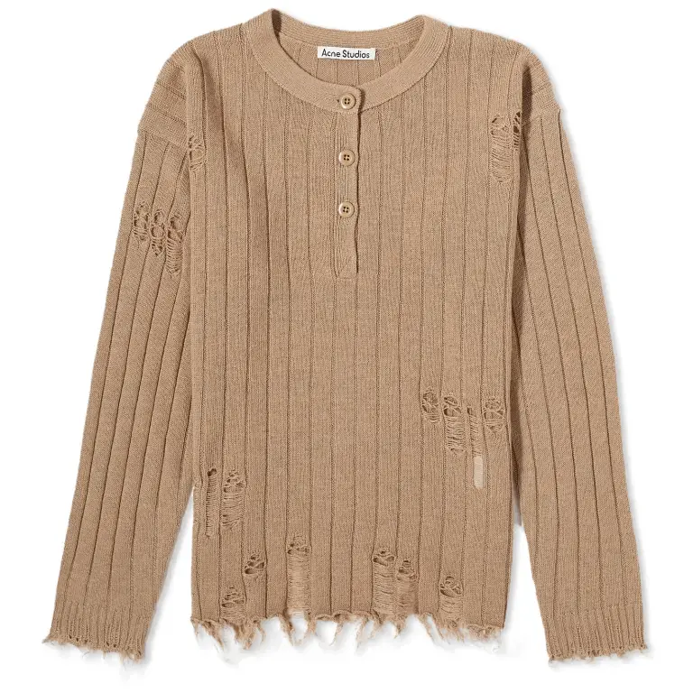 

Свитер Acne Studios Kenjen Wooly Rib Knit, коричневый