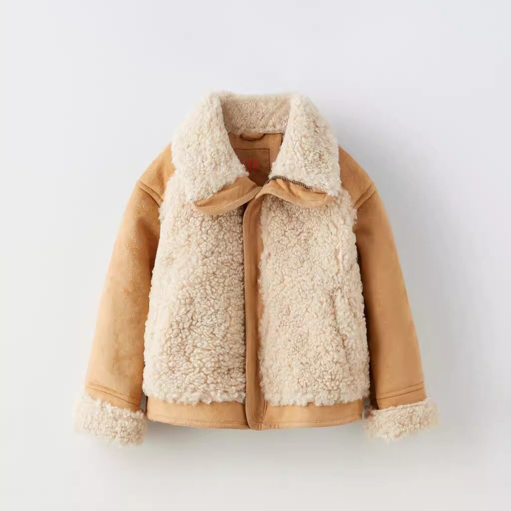 

Куртка ZARA Fleece Reversible, бежевый/коричневый
