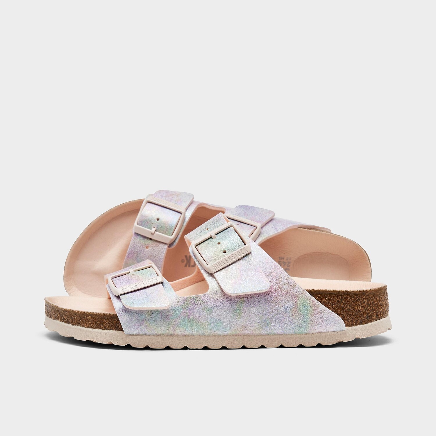 

Женские радужные сандалии Birkenstock Arizona Vegan, розовый