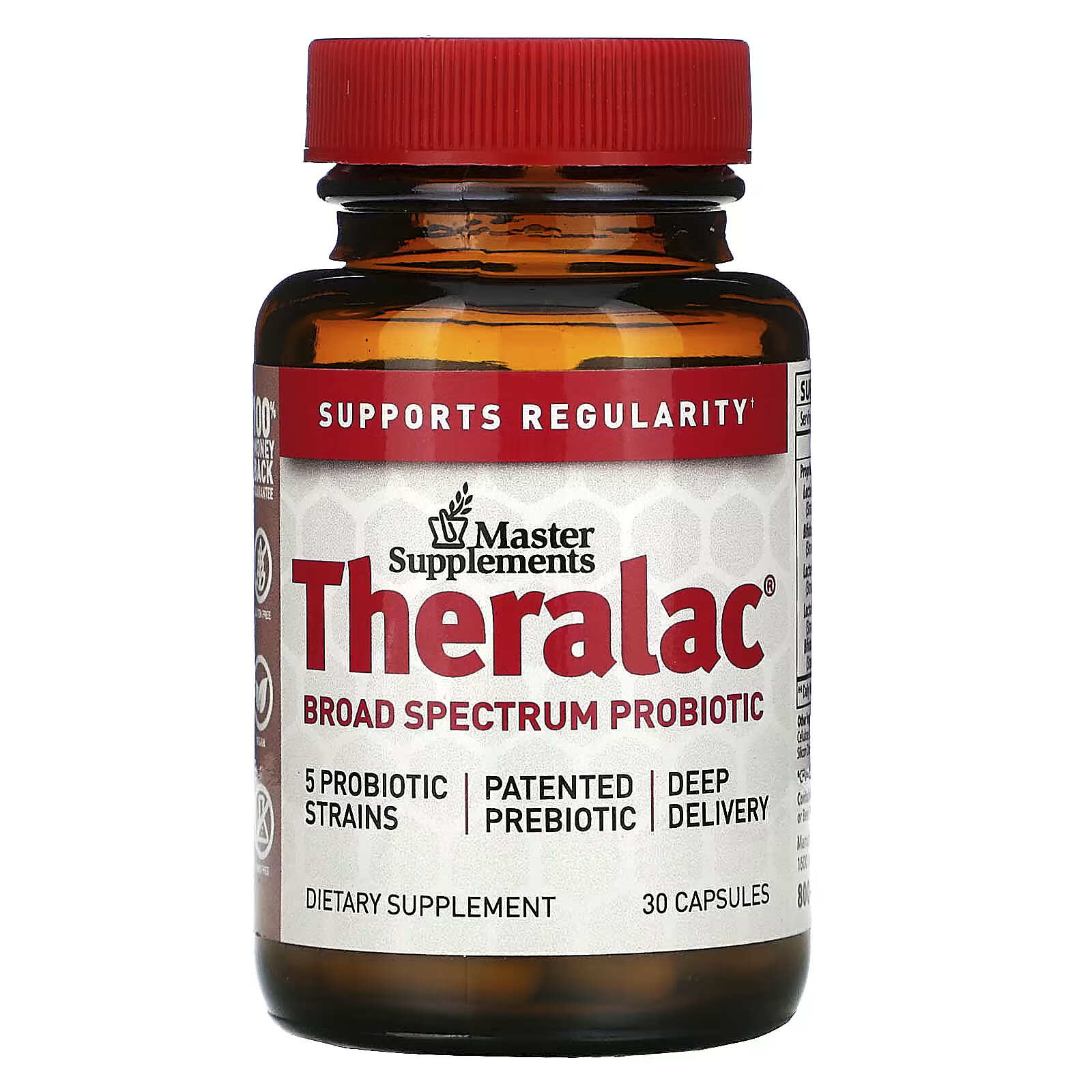 Пробиотик широкого спектра действия Master Supplements Theralac, 30 капсул kongka herb бад линчжи рейши широкого спектра действия 60 капсул