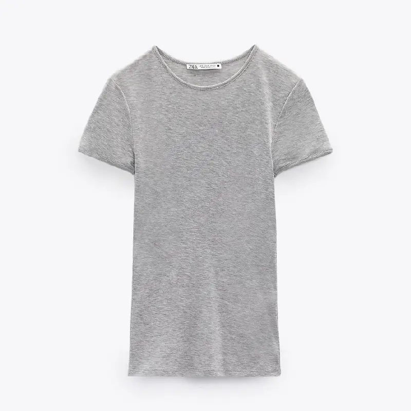 

Футболка Zara Minimalist, серый