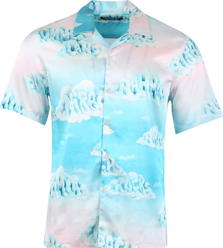 

Рубашка Nahmias Short-Sleeve Silk Shirt 'Cloud', серый