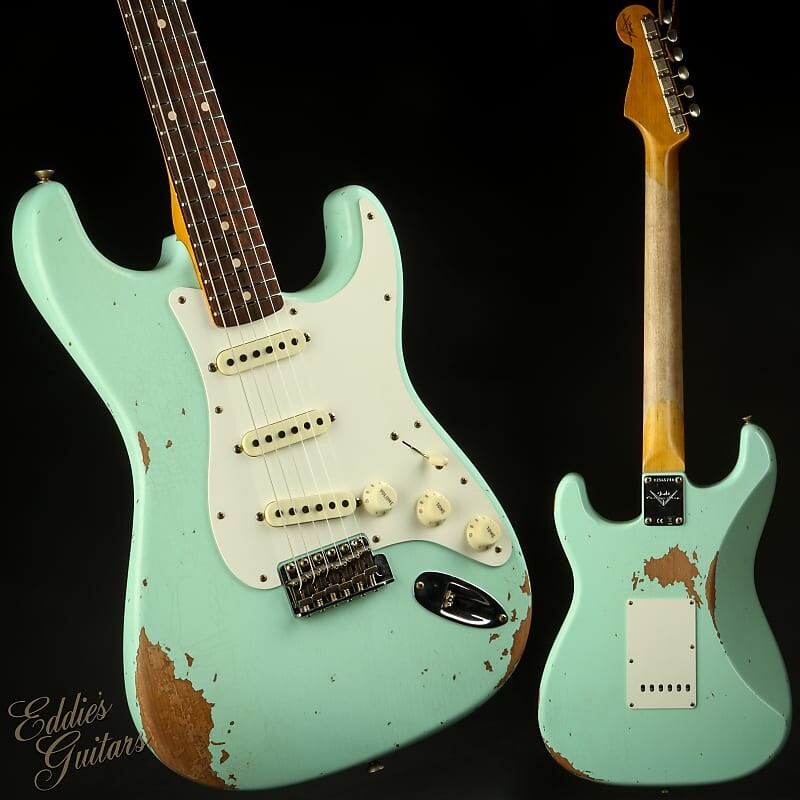 

Fender Custom Shop 1959 Stratocaster Heavy Relic — выцветший/состаренный серф-зеленый Custom Shop 1959 Stratocaster Heavy Relic - Faded/Aged Surf Green