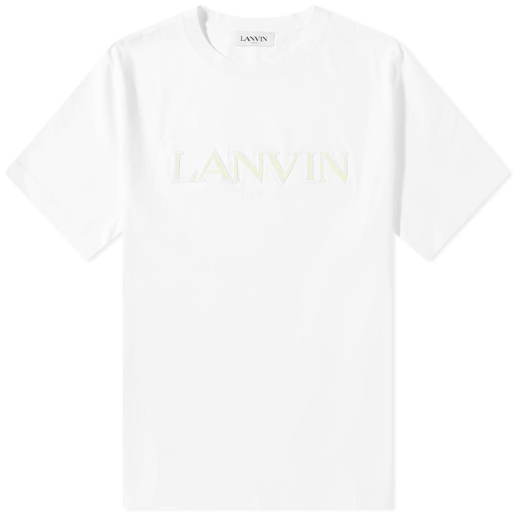 

Футболка Lanvin Tonal Embroidered Logo Tee, Белый
