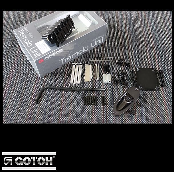 NEW Gotoh 510T Stratocaster BLACK Tremolo Body Hardware Set Am Std Pro Elite Fender - фото