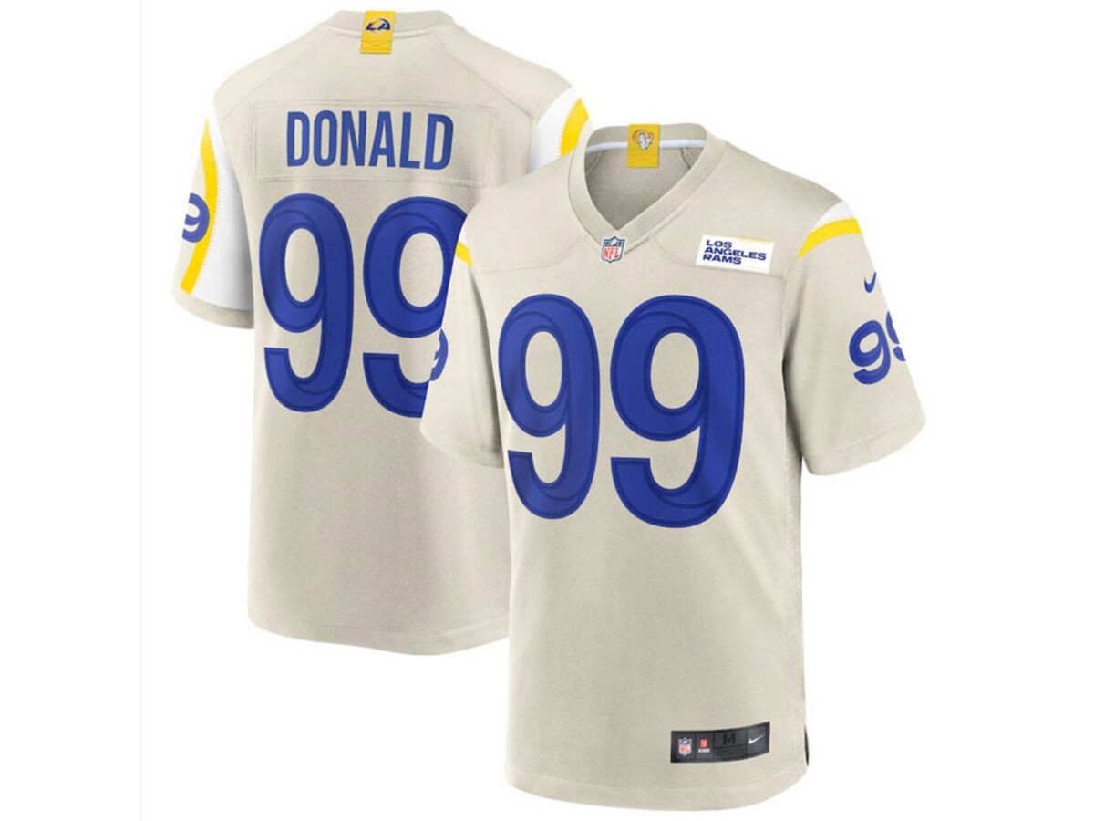 

Мужская футболка los angeles rams vapor untouchable limited jersey - aaron donald Nike, белый