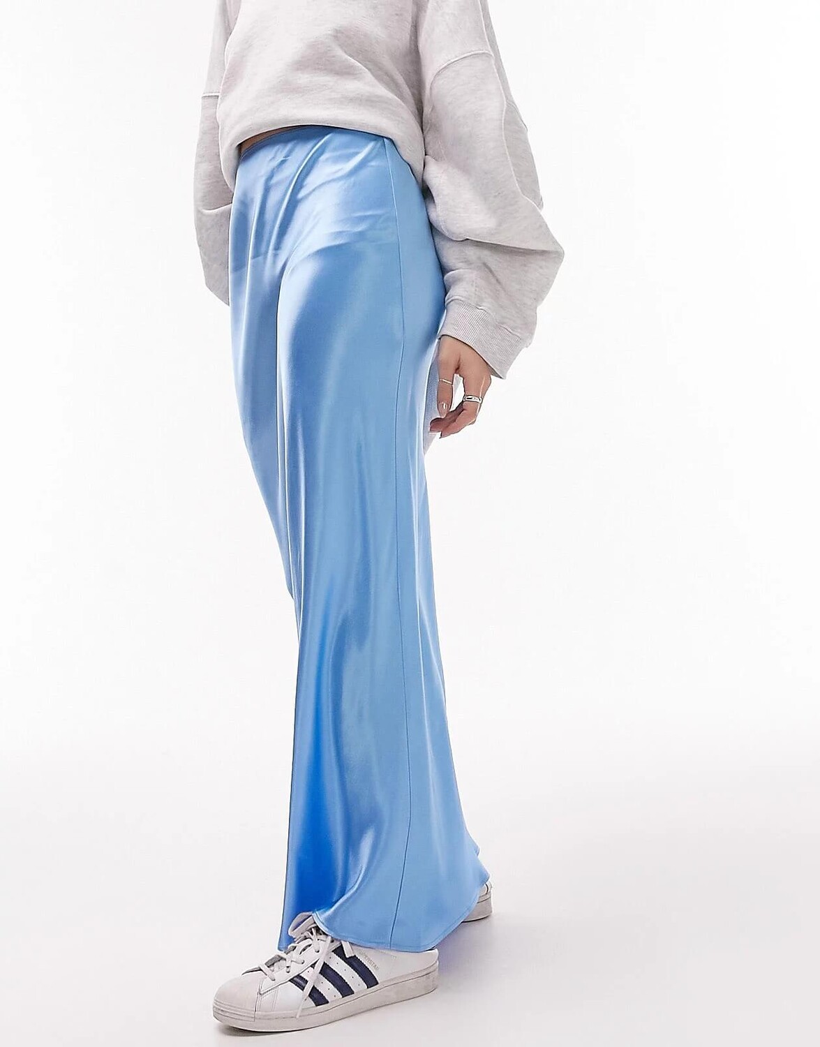 

Юбка Topshop Satin Bias Maxi, голубой