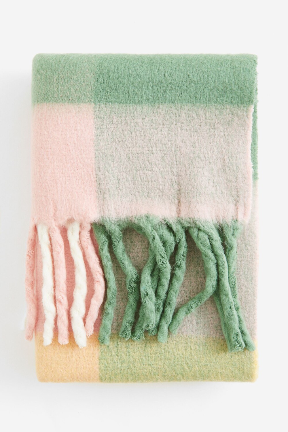 

Плед H&M Home Wool-blend, светло-желтый/светло-зеленый