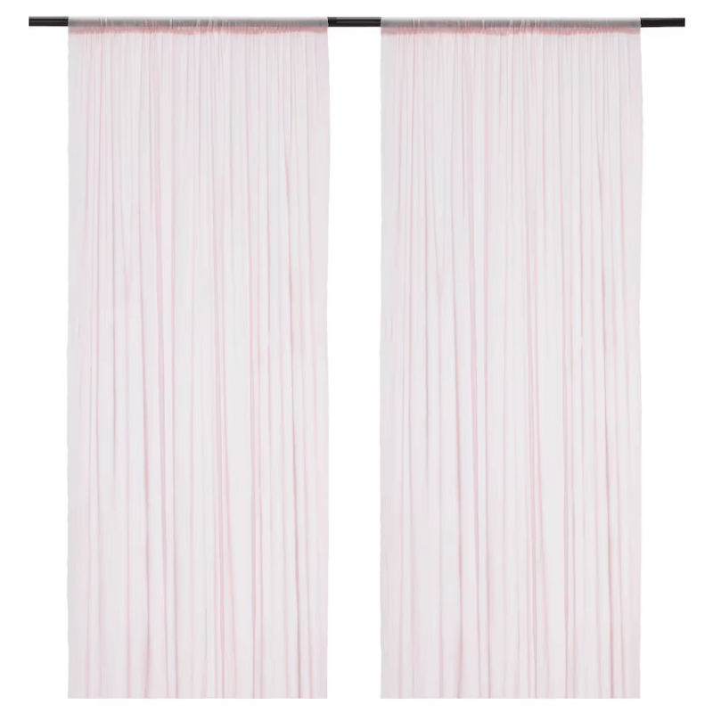 Шторы Ikea Hildrun 2 шт, розовый шторы с прихватом ikea lenda 2 шт серо бирюзовый