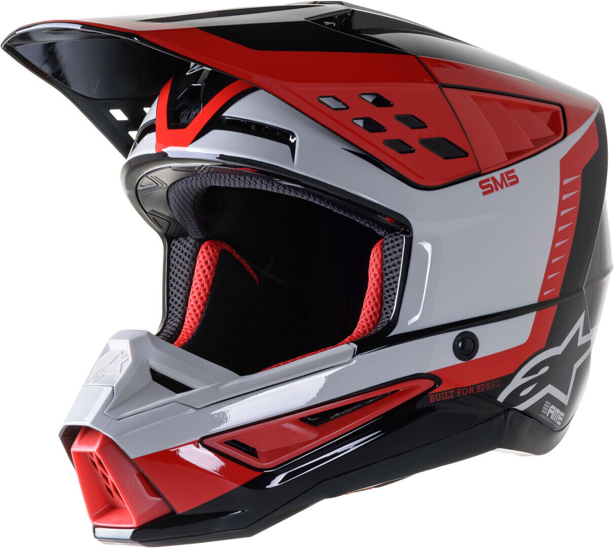 

Шлем для мотокросса Alpinestars SM5 Beam, черный/серый/красный