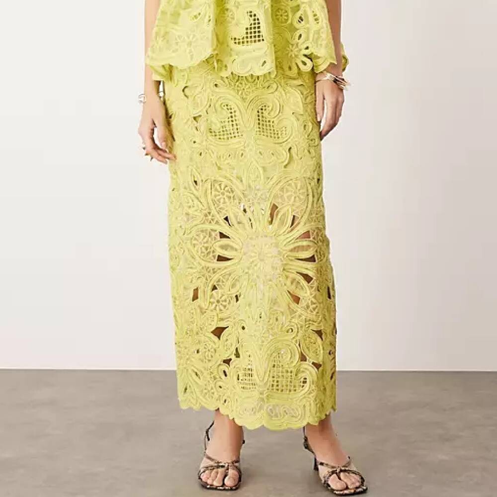 

Юбка Asos Edition Floral Cornelli, желтый