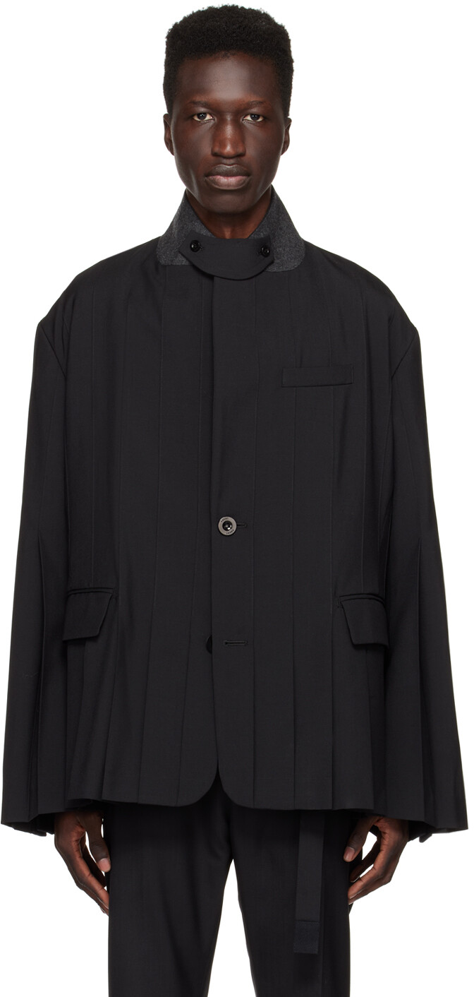 

Черный пиджак со складками sacai