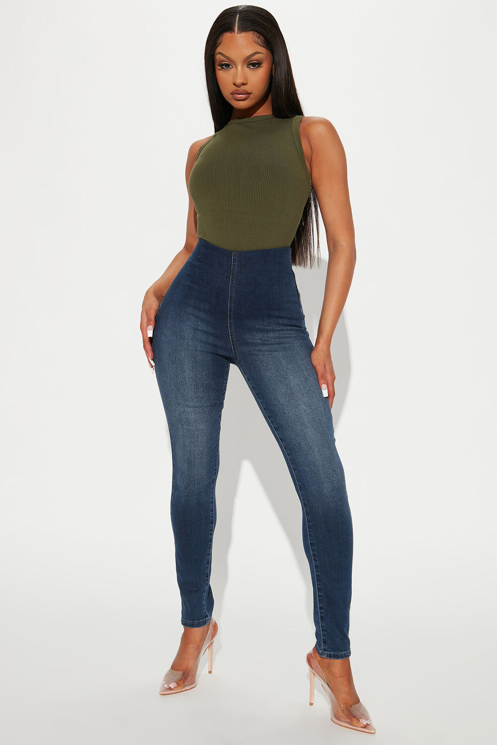 

Джинсы скинни Fashion Nova FN24270WB03C, синий