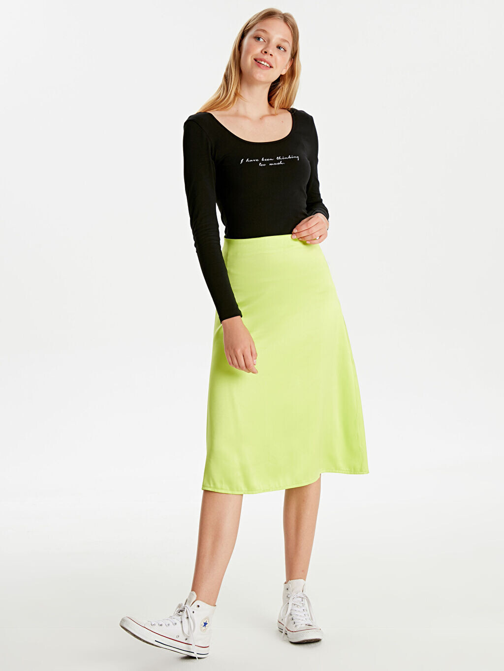 

Атласная однотонная Женская юбка LCW Casual