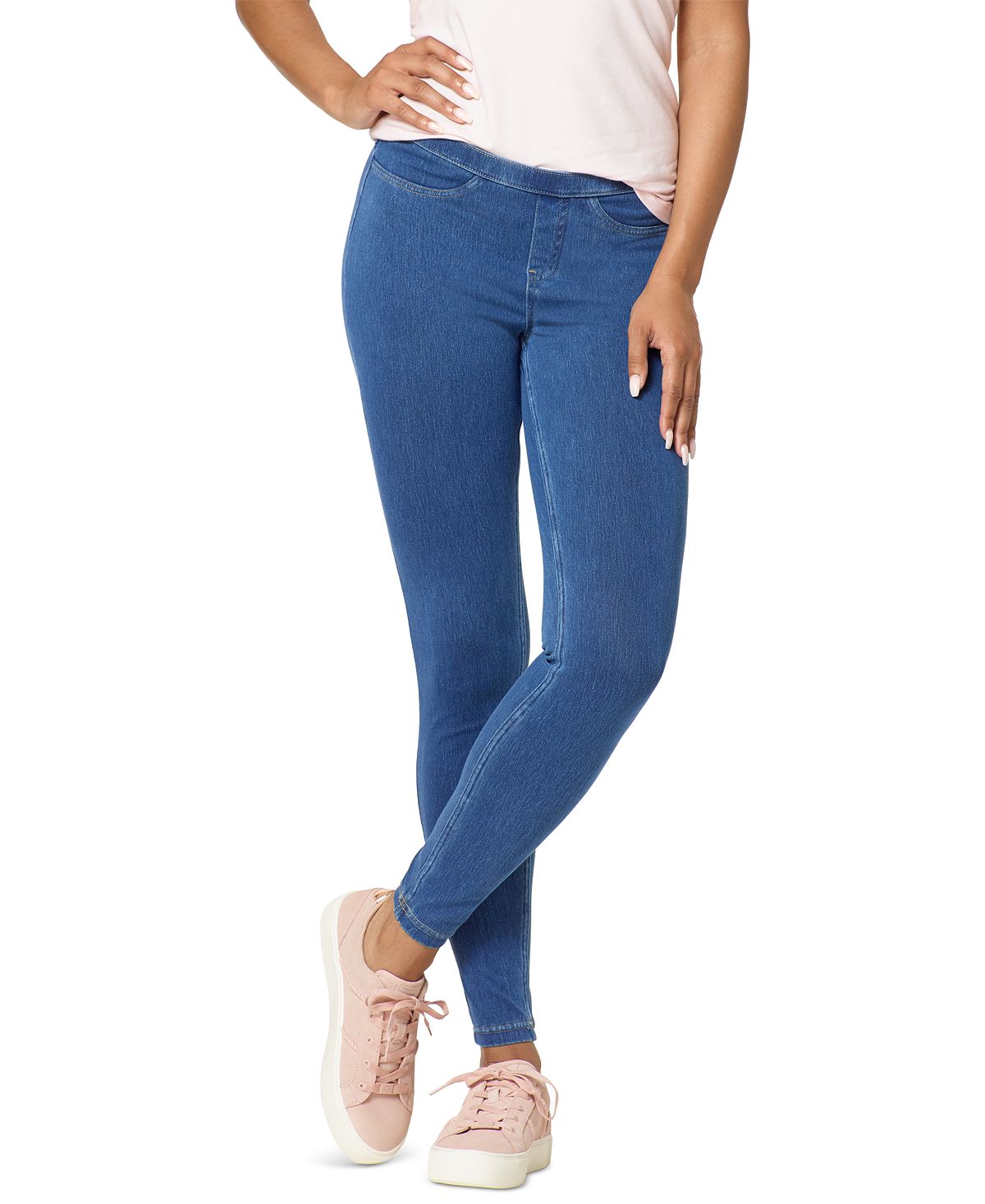 Классические эластичные джинсовые леггинсы, обычные и большие размеры Hue, мульти