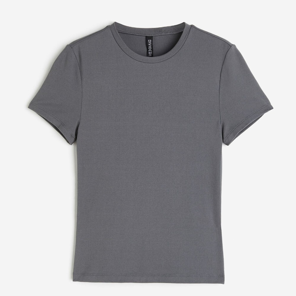 

Футболка H&M Fitted, темно-серый