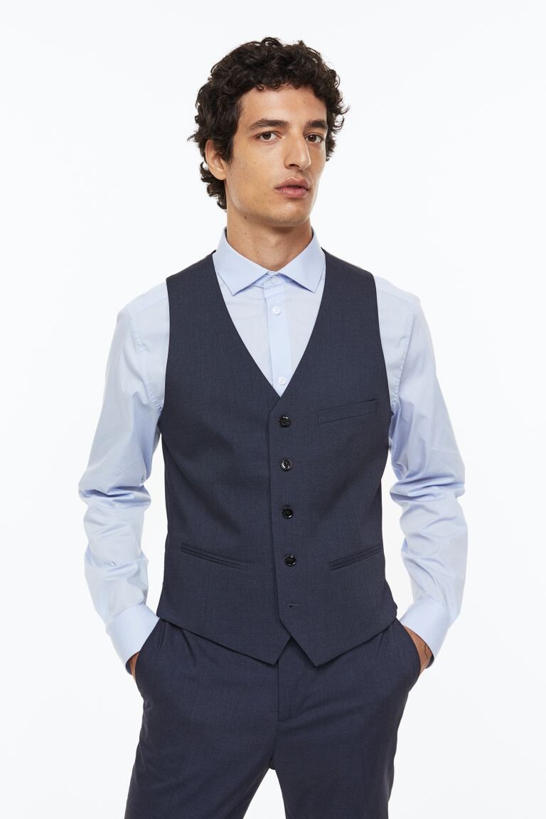 

Жилет Slim Fit H&M, темно-синий
