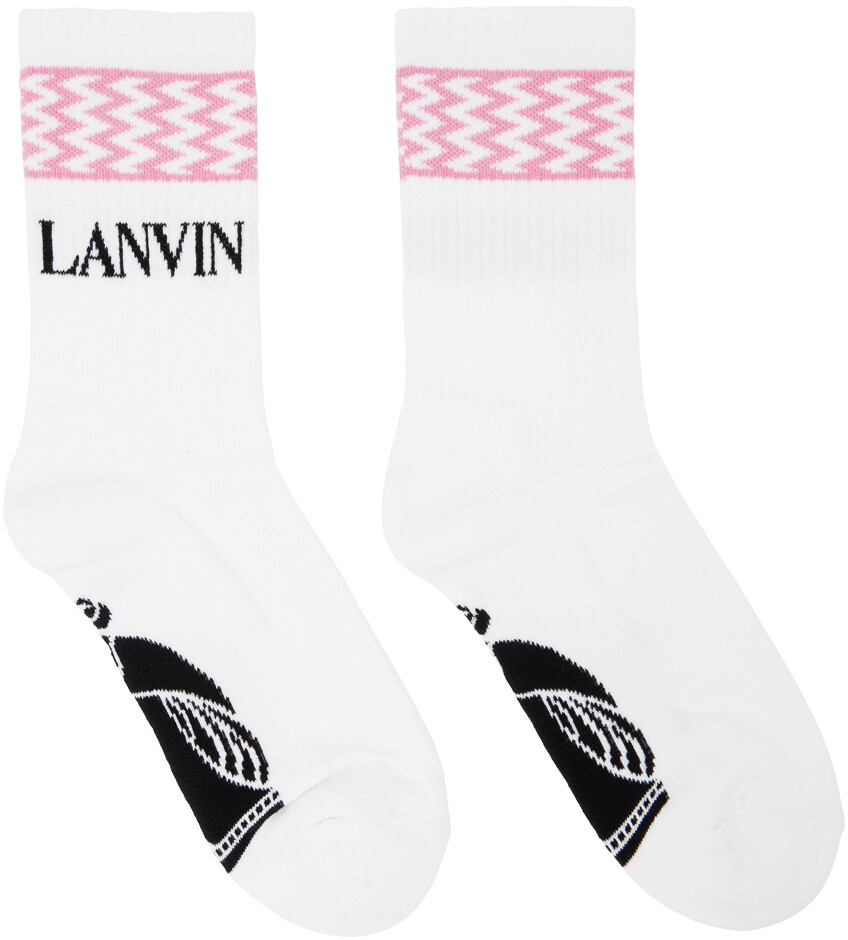 

Бело-розовые жаккардовые носки Lanvin