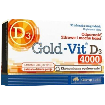 Olimp Gold-Vit D3 4000 Пищевая добавка со вкусом яблока, 90 таблеток/1 упаковка