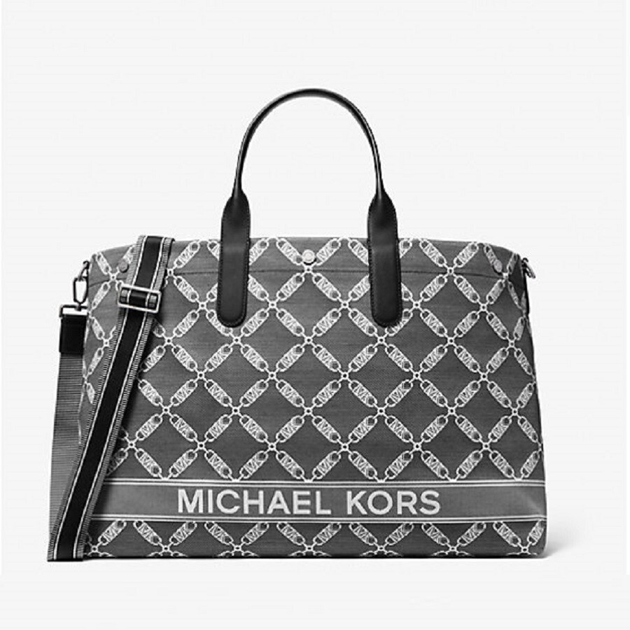 

Сумка-тоут Michael Kors Mens Hudson Oversized Empire Logo Jacquard, черный