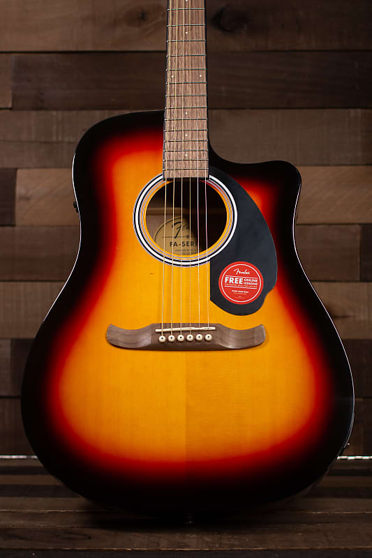 Fender FA-125CE Dreadnought, накладка на гриф из орехового дерева, солнечные лучи FA-125CE Dreadnought, Walnut Fingerboard, Sunburst