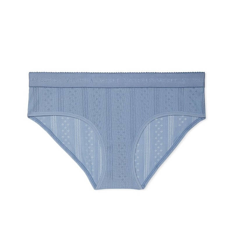 

Трусики-хипхаггеры Victoria's Secret Logo Waist Pointelle, синий